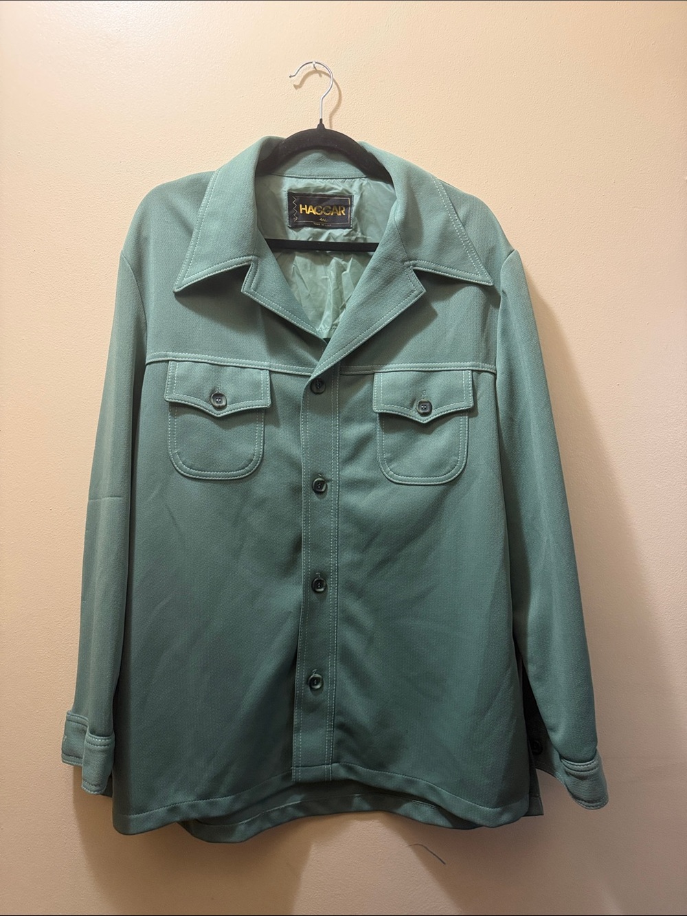 Haggar Men's Sage Button-Up Shirt Jacket